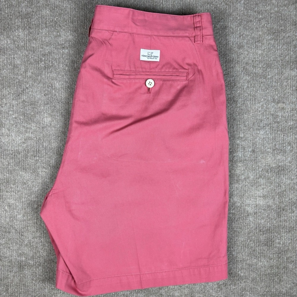 Vineyard Vines Mens Shorts Size 36 Pink Flat Front Cotton Chino Casual Preppy